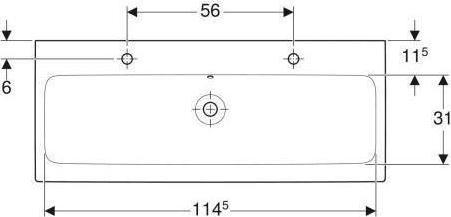 Produktbild Geberit Doppelwaschtisch iCon 120 cm wei 124020000 (485 mm, 1200 mm)