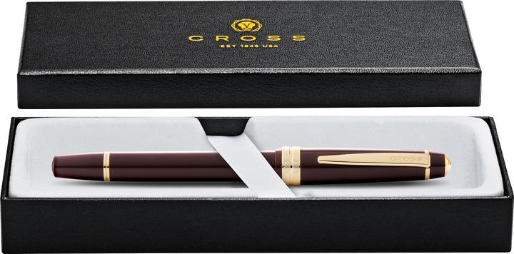 Image du produit Cross Stylo plume Bailey Light Rouge/Or, Medium, en boîte cadeau (Rouge avec garnitures dorées, 1 x)