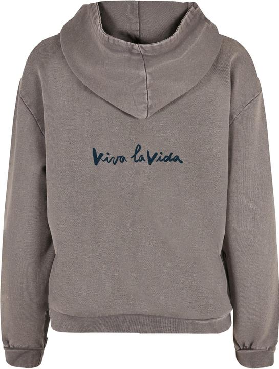 Immagine prodotto Merchcode Donna Frida Kahlo - Felpa con cappuccio oversize lavata con acido Viva la vida 2 - 178047 (4XL)