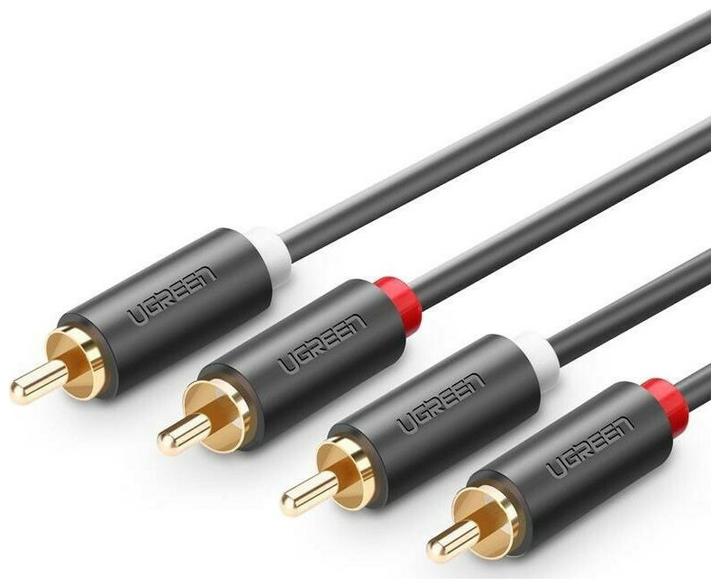 Actual product image Ugreen 2RCA (Cinch) to 2RCA (Cinch) Cable 1.5m (black) (1.50 m, Cinch)