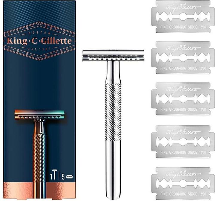 Immagine prodotto Gillette KING rasoio di sicurezza a doppio taglio + 5 lame (5 x)