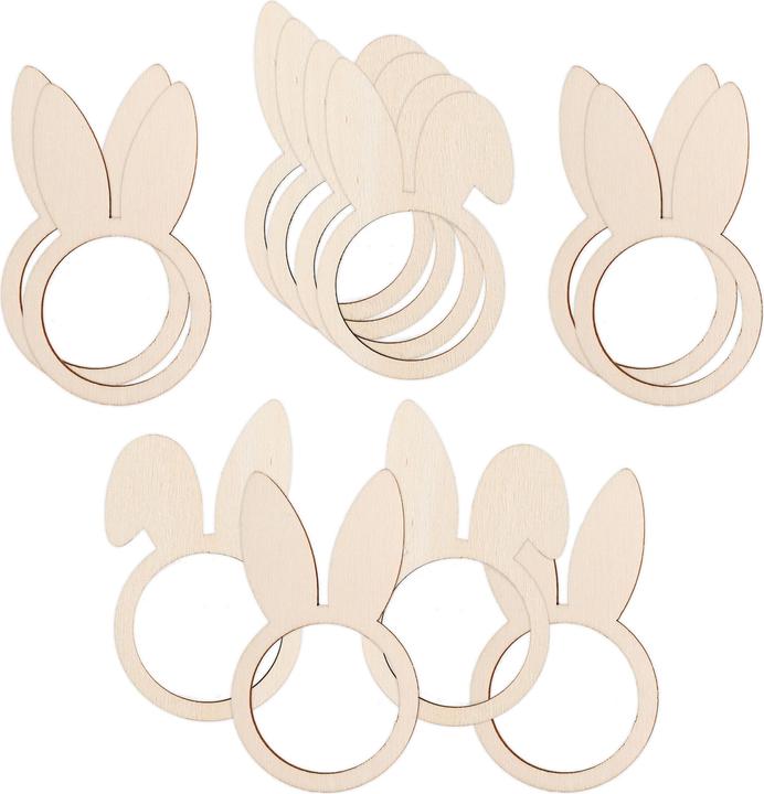 Produktbild Papierdrachen 12 Hasenohren Serviettenringe – Holz (12 x)