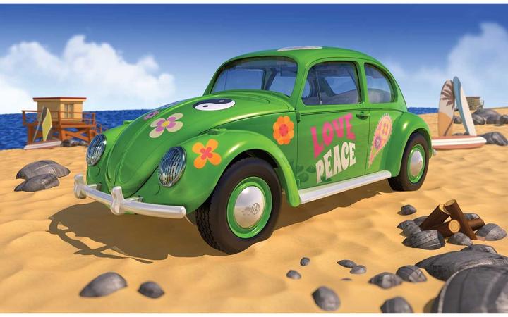 Actual product image Airfix VW Beetle kit, Flower Power Quick Build