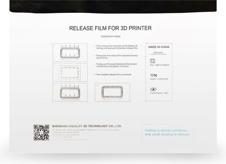 Actual product image Creality FEP Release Film 266x190mm for HALOT- SKY and LD-006 (Replacement parts)