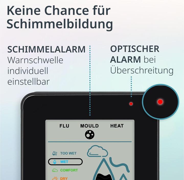Actual product image ADE Thermo-/Hygrometer digital Schwarz, Funktionen