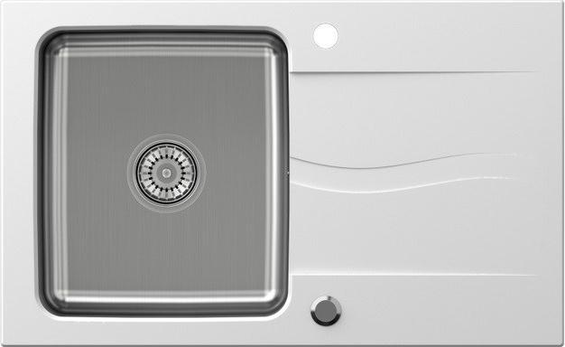 Steiner MICHAEL 111 Fusion Steingran Hybrid Plus blanc avec chambre en acier (780x480x190) avec sipho manuel