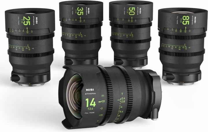 Nisi ATHENA PRIME Full Frame Cinema Lens Kit – 14mm, 25mm, 35mm, 50mm, 85mm + Hard Case (L Mount) (Leica L)