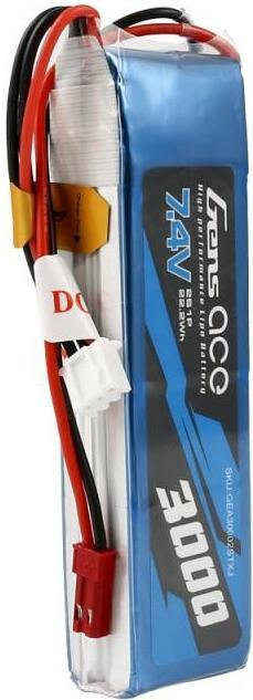 Image du produit Gens Ace Batterie LiPo 3000mAh 7.4V 1C 2S1P (7.40 V, 3000 mAh)