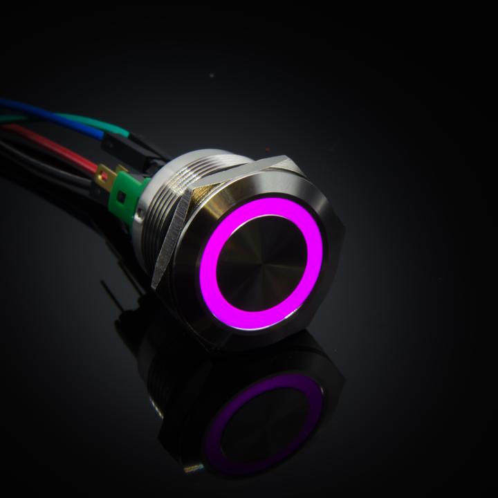 Immagine prodotto Purecrea Pulsante da 22 mm con illuminazione RGB 5V - acciaio inox