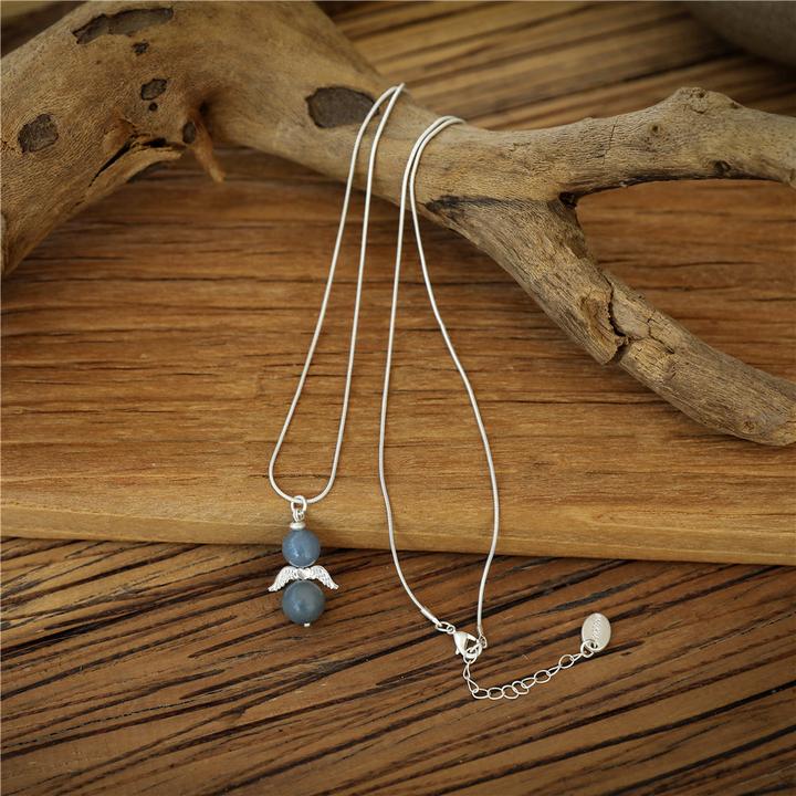 Image du produit Andreani Collier avec petit pendentif ange en véritable aventurine bleue