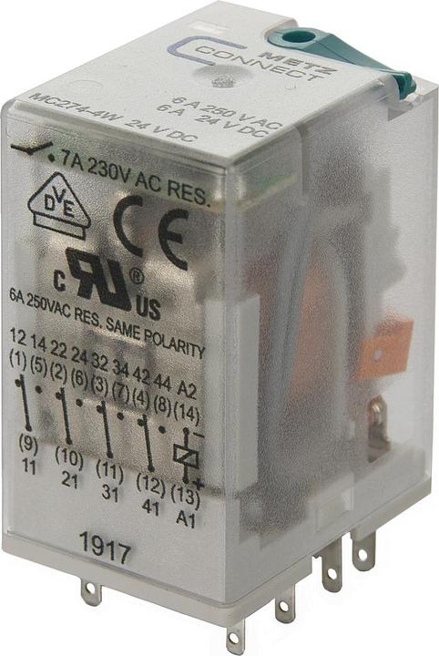 Actual product image Metz Connect NETCOM Industrial Relay 4W,24VDC,7A 110017-25.14.07