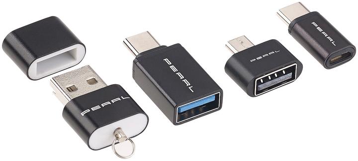 Produktbild Pearl microSD-Kartenleser & USB-OTG-Adapter-Set (USB 2.0)