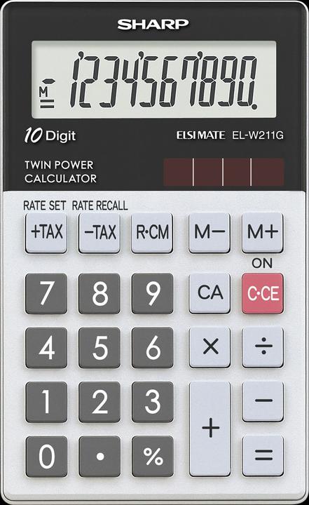 Produktbild Sharp EL-W211G Taschenrechner Tasche Finanzrechner (Solarzellen, Batterien)