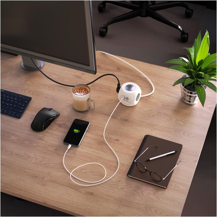 Immagine prodotto Hama Cubo di presa (3 x, USB-C, USB-A, CEE 7/3, 1.40 m)