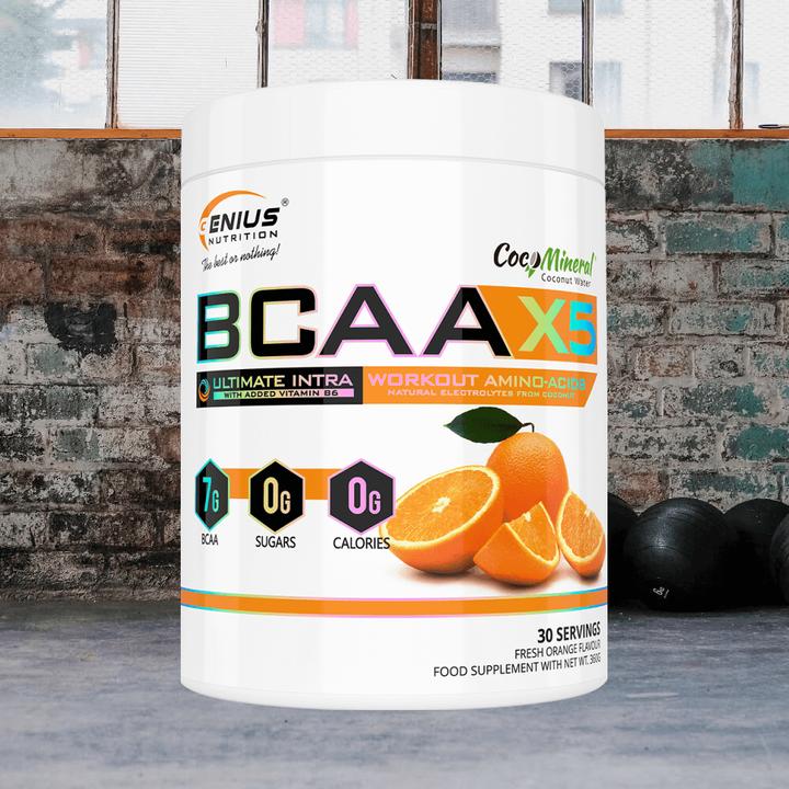 Actual product image Genius Nutrition BCAA-X5 (Orange, 1 pcs., 460 g)