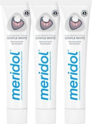Meridol Gentle White Tripack Toothpaste ( 3 Ks ) - Toothpaste Witheaching Effect (225 ml)