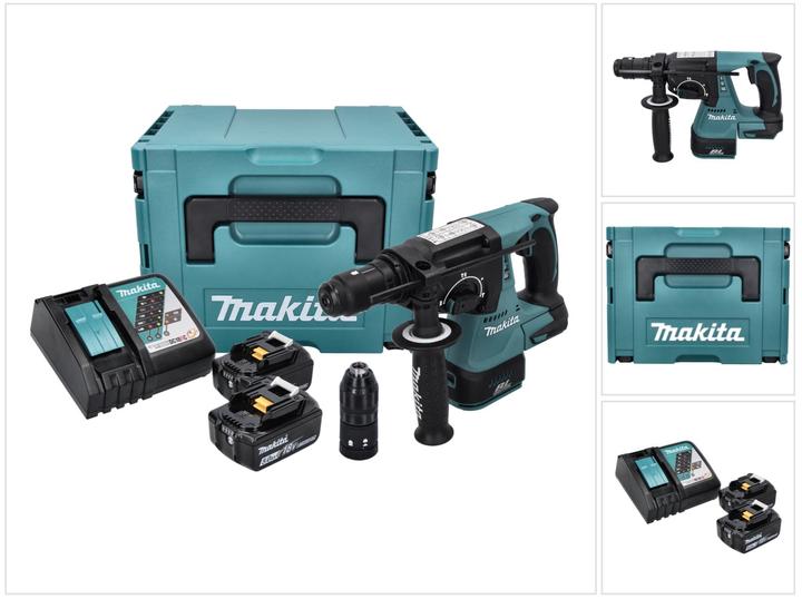Produktbild Makita Bohr- und Spitzhammer DHR243RTJ Set (inkl. 2 Akkus etc.) (Akkubetrieb)