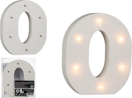 Produktbild Ootb Beleuchteter Holz-Buchstabe O, mit 6 LED, ca. 16 cm