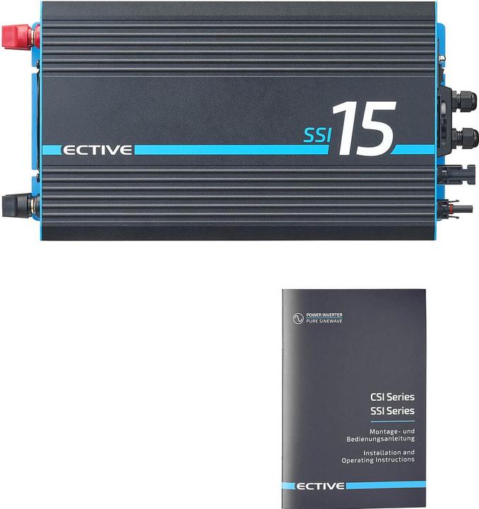 Immagine prodotto Ective SSI 15 Sinus-Wechselrichter 1500W 24V mit Netzvorrang, Ladegerät & MPPT Laderegler (CH-Stecker)