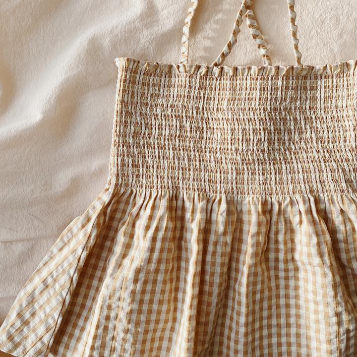 Produktbild Konges Slojd Birch Kittelkleid Toffee Check (80)