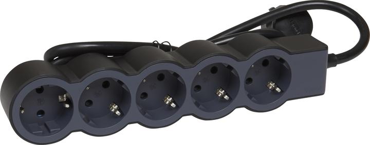 Actual product image Legrand Flat socket strip 5x socket, 1.5 metre cable Black 694556 (5 x, CEE 32/3, 1.50 m)