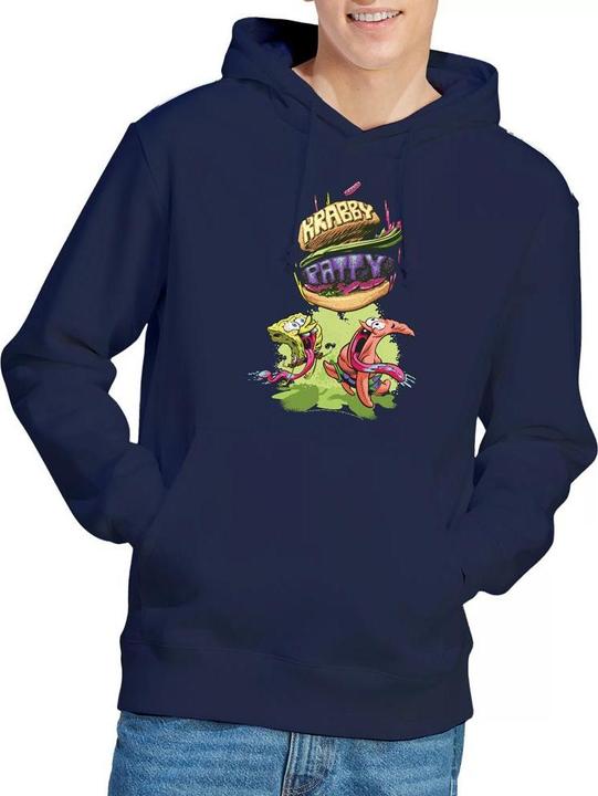 Immagine prodotto Spongebob Squarepants Krabby Patty From The Sky Felpa con Cappuccio Uomo (XXL)