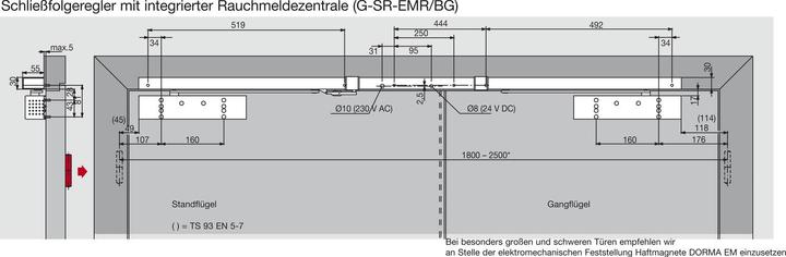 Actual product image Dormakaba Door closer TS 93 G GSR/EMR2-BG-V,EN 2-5, slide channel, silver