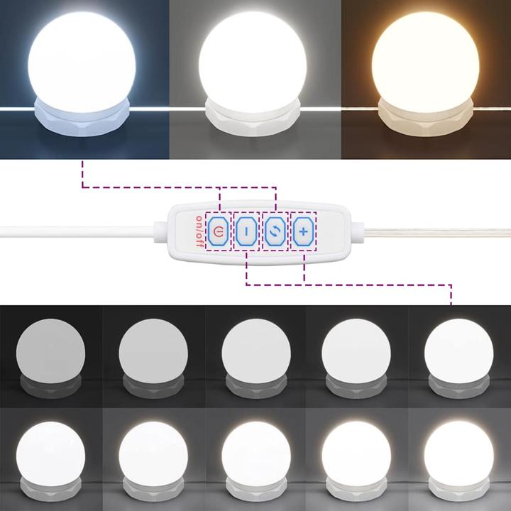 Actual product image VidaXL Dressing table with LED lights Grey Sonoma 96x40x142 (96 x 40 x 142 cm)