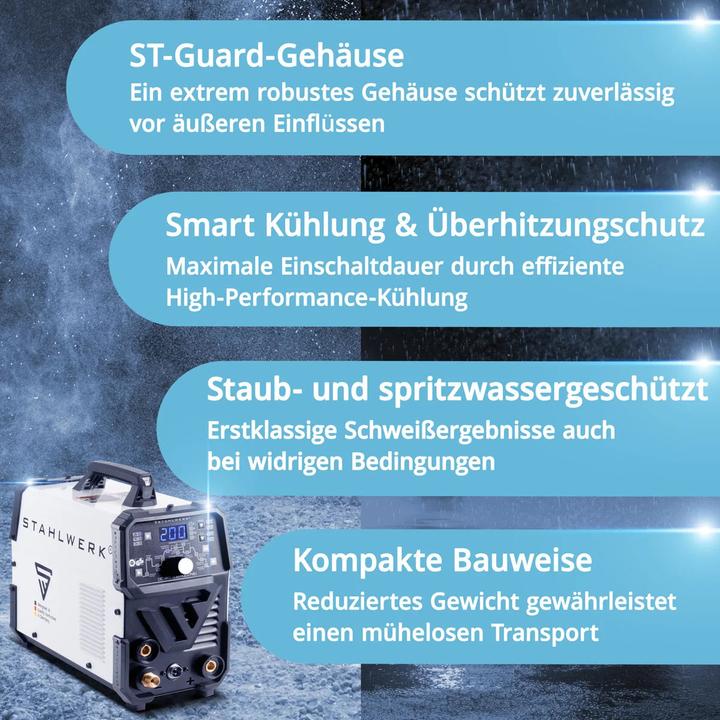 Produktbild Stahlwerk Kombi-Schweissgerät DC WIG 200 Puls Pro Vollausstattung 2 in 1