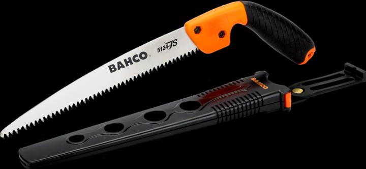 Image du produit Bahco Scie à élaguer avec poignée bi-matière et étui pour la coupe de bois frais, 5 dents, 9 1/2".