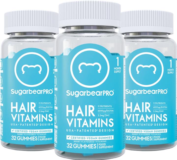 Image du produit Sugarbear Gommes aux vitamines pour les cheveux (3 pièce(s), Gummies, 450 g)