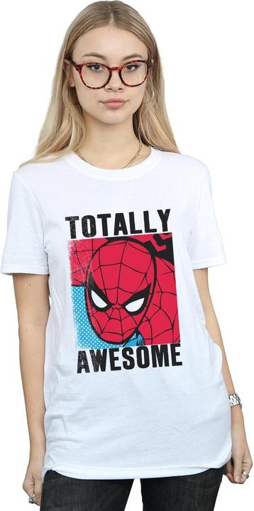 Spiderman Womens/Ladies Totally Awesome Cotton Boyfriend T-Shirt (XXL)