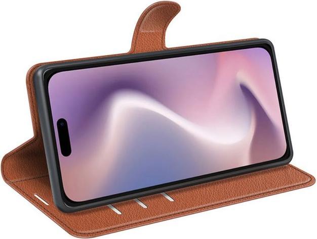 Actual product image MU Classic Litchi Leather Bookcover Series (Apple iPhone 16 Plus)