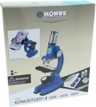 Actual product image Konus Microscope Konustudy-4 150x-450x-900x with smartphone adapter