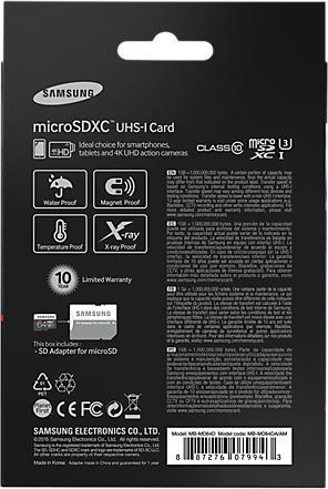 Actual product image Samsung Pro Plus microSDXC (64 GB, microSDXC, U3, UHS-I)