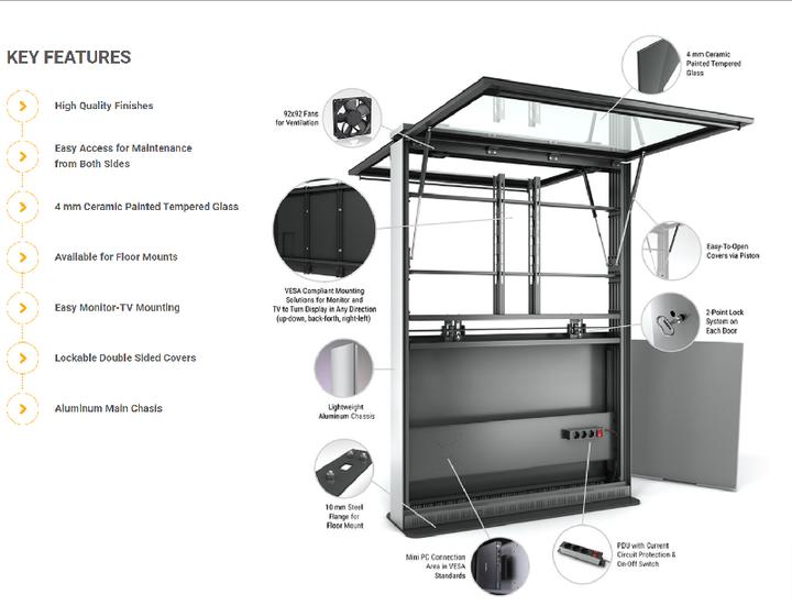 Produktbild DSS Indoor Stele Landscape, 49" Bildschirm, schwarz