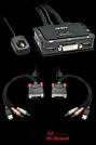 Produktbild Lindy DVI KVM Switch 2 Port USB 2.0 Audio Compact USB 2.0 Audio/Mikrofon