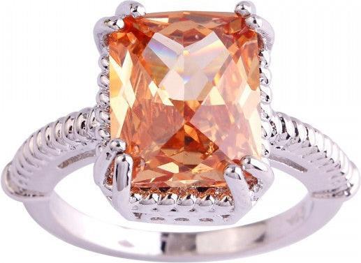 Hermex Versilberter Ring mit Morganit - Gr. 54 / Size 7 (54)