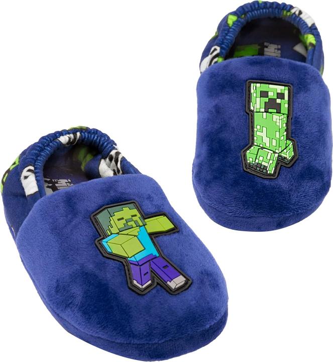 Actual product image Minecraft Childrens/Kids Zombie Vs Creeper Slippers (37)