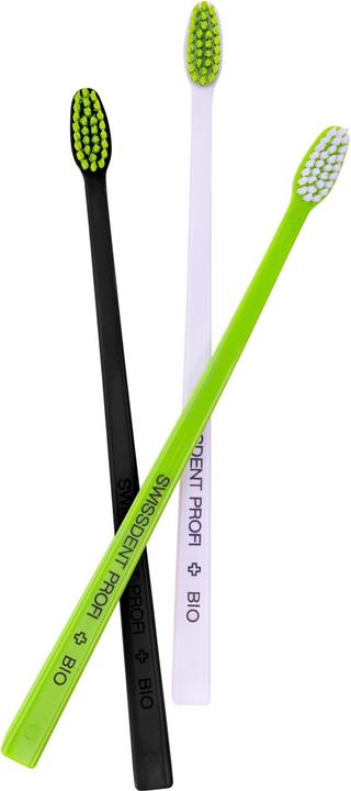 Immagine prodotto Swissdent Spazzolino da denti biologico, spazzolini in plastica all'olio di ricino biologico (3 pezzi) vegan (Morbido, 3 x)