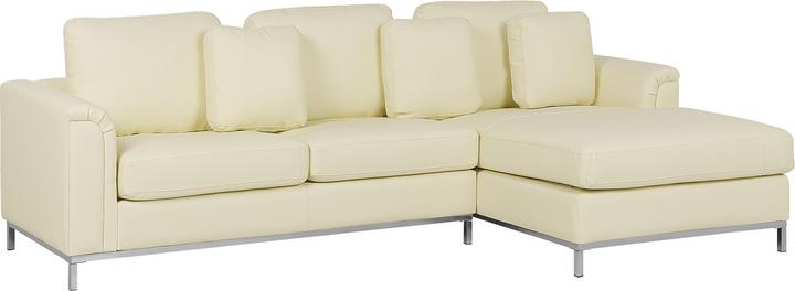 Beliani Linkes Leder-Ecksofa beige Farbe OSLO (Ecksofa)