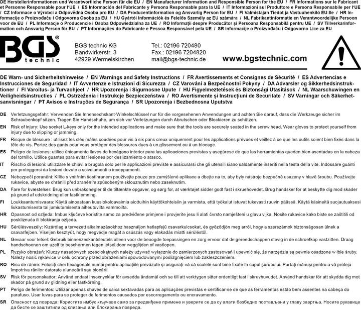 Produktbild BGS Schraubendreher-Satz mit T-Griff Zollmasse Innensechskant 3/32" - 3/8" 10-tlg. (Innensechskant)
