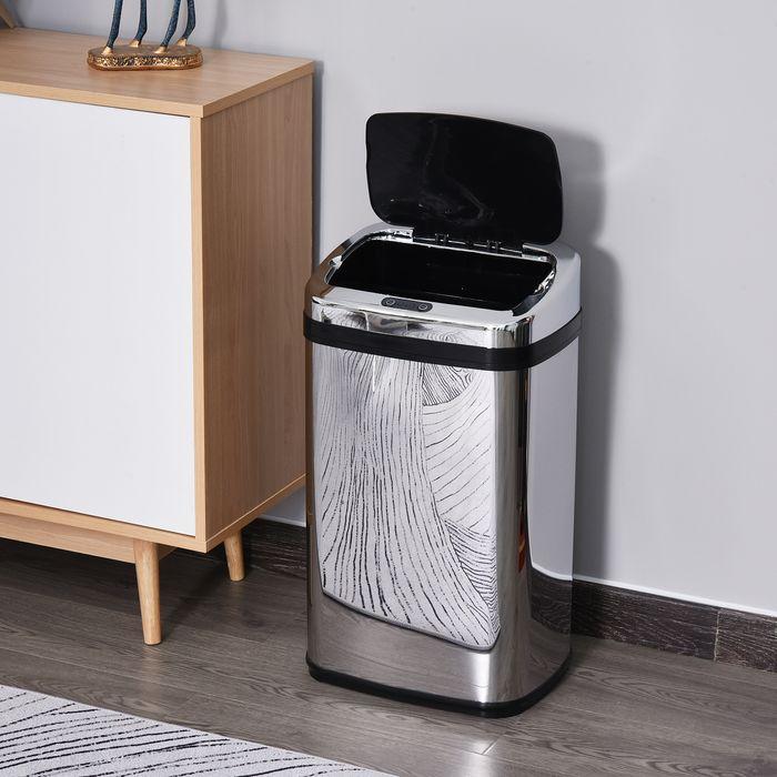 Immagine prodotto Swisshandel24 Cestino per rifiuti con sensore IR con/senza cestino interno in acciaio inox rotondo quadrato (30 l)