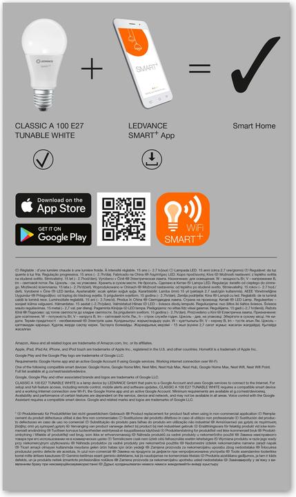 Produktbild Ledvance Smart+ Wifi Classic (E27, 14 W, 1521 lm, 1 x, F)