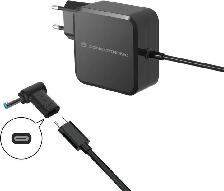 Productafbeelding Conceptronic Adapter USB-C -> DC, HP 4,5x3,0mm 18-20V sw