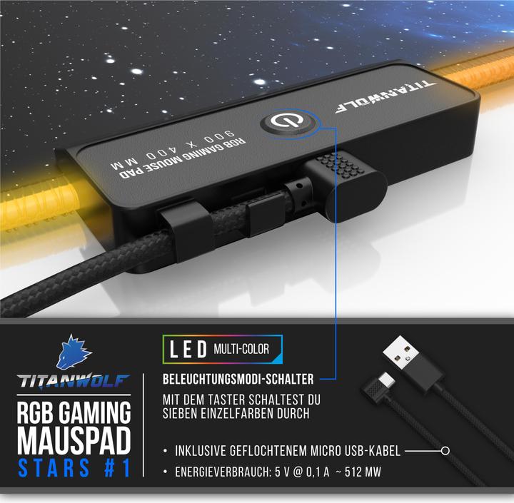 Immagine prodotto Titanwolf RGB Gaming Mauspad (XXL)