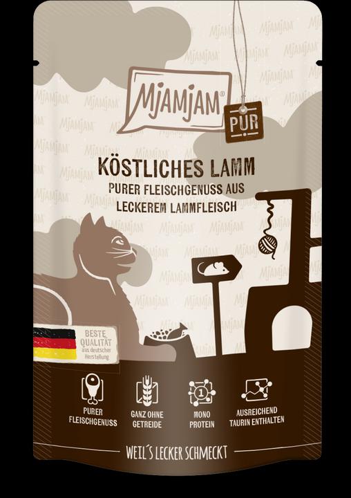 Produktbild Mjamjam Purer Fleischgenuss - Köstliches Lamm pur (Adult, 12 Stk., 125 g)