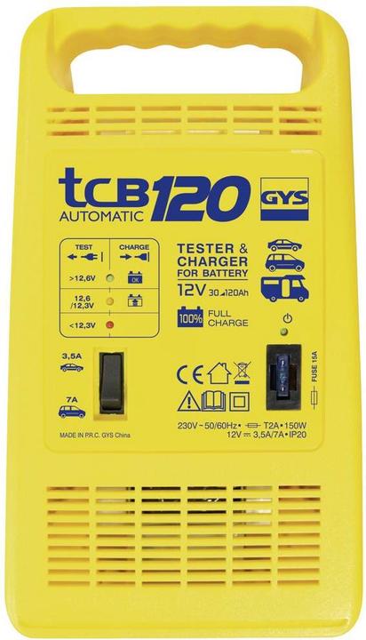 Image du produit GYS Chargeur de batterie TCB 120 automatique (12V, 10.50 A)