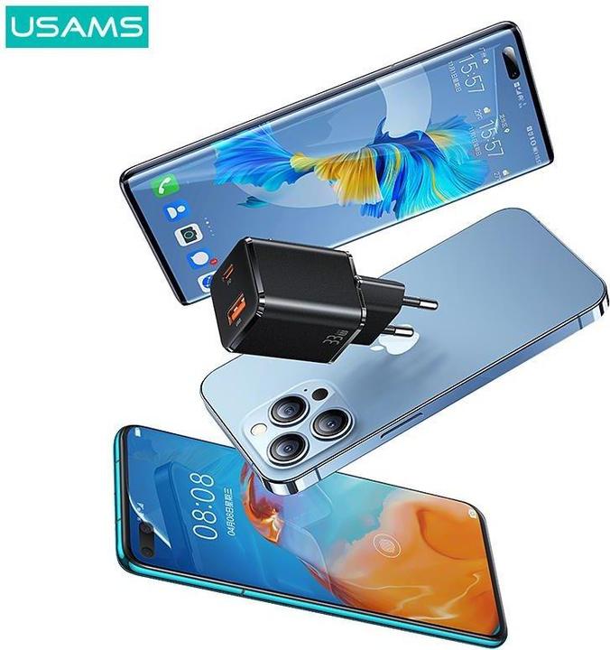 Productafbeelding Usams 33W Dubbele Poorten GaN Mini Snelle Lader (33 W)