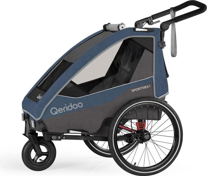 Qeridoo Kinderfahrradanhänger Sportrex 1 Limited Edition Jeans Blue